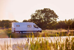 Parked Campervan in Scenic view